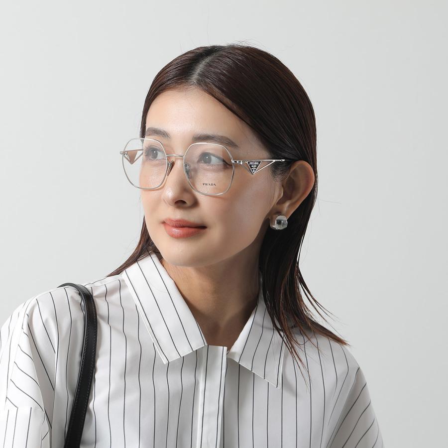 PRADA（プラダ） メガネ VPR 59Z メンズ ポリゴン型 細フレーム メタル