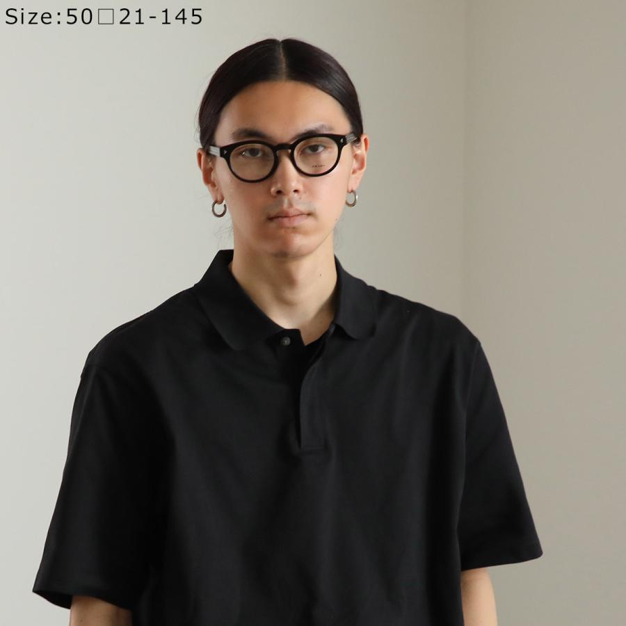PRADA プラダ メガネ VPR A14 メンズ レディース ボストン型 セルフレーム フルリム めがね 眼鏡 ロゴ アイウェア 黒縁メガネ 伊達メガネ 16K-1O1/BLACKの画像