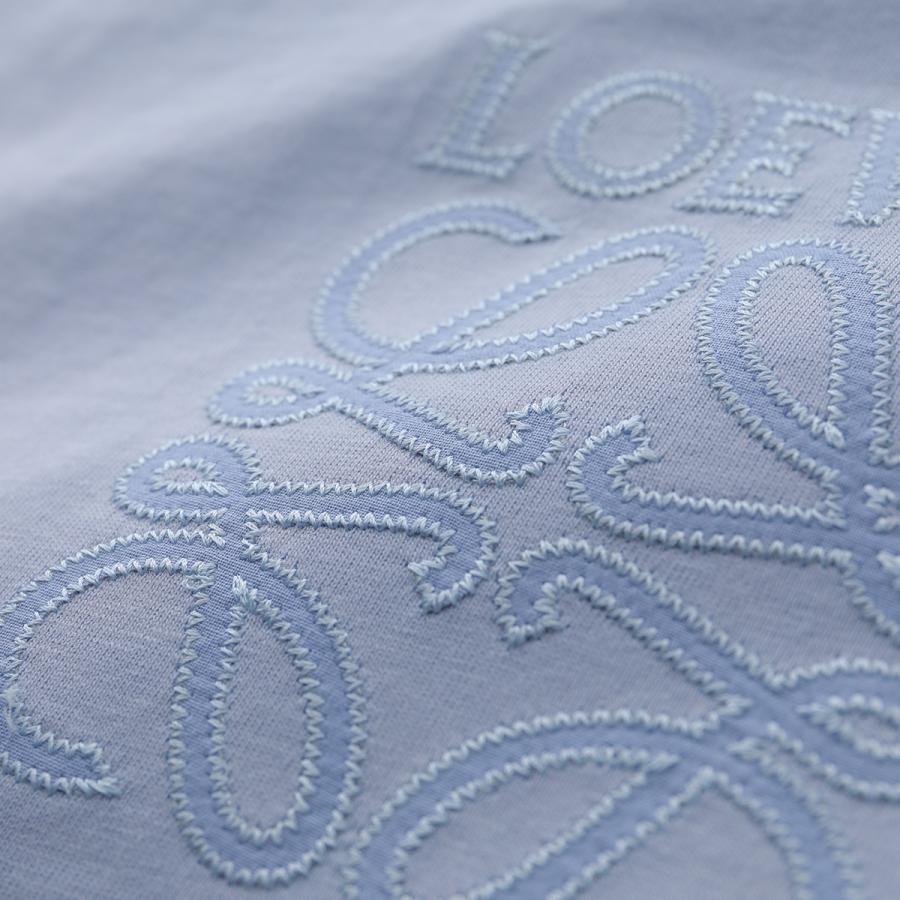 LOEWE ロエベ フロントアナグラムロゴ刺繍 クロップドTシャツ 半袖クルーネックカットソー レディース ブルー S359Y22X84 LOEWE（ロエベ） Tシャツ ANAGRAM アナグラム S359Y23X87 レディース