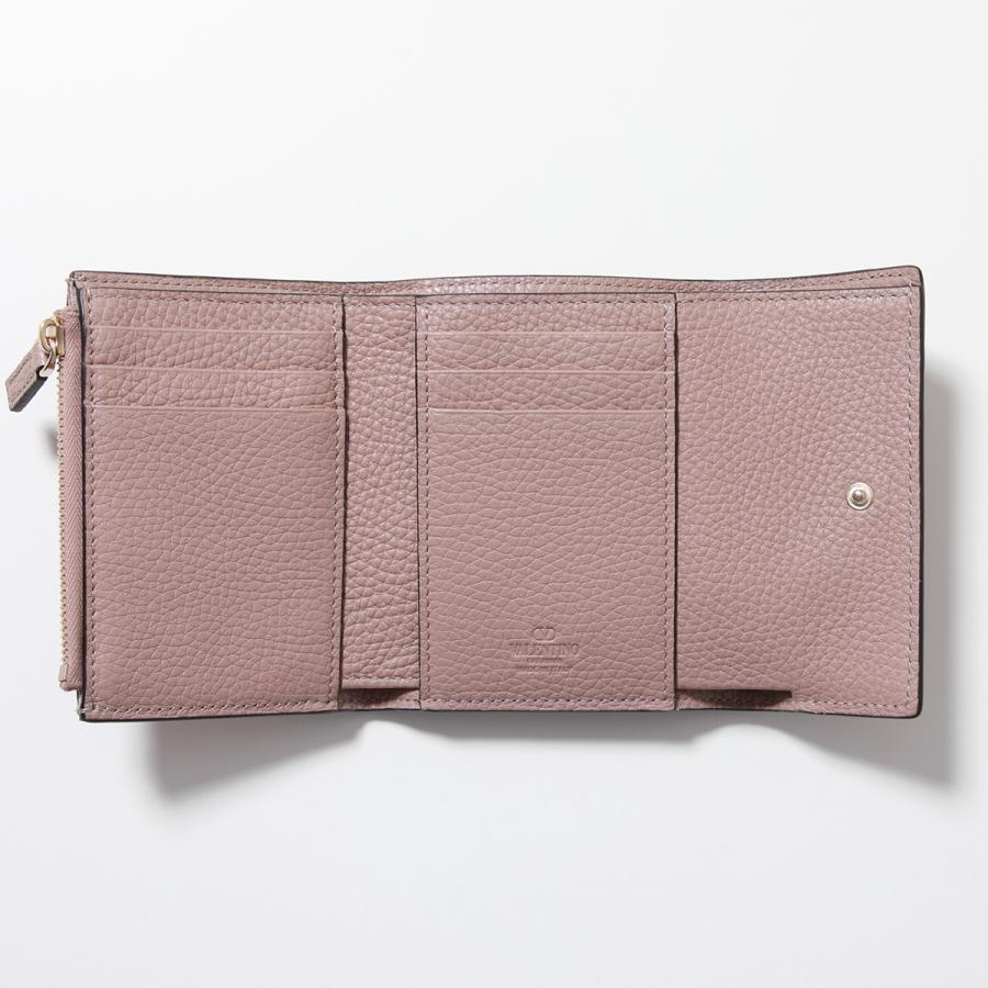 美品✨ VALENTINO GARAVANI Vスリング 三つ折り財布 ピンク VALENTINO（ヴァレンティノ） 財布 三つ折り財布 折り畳み ミニ財布