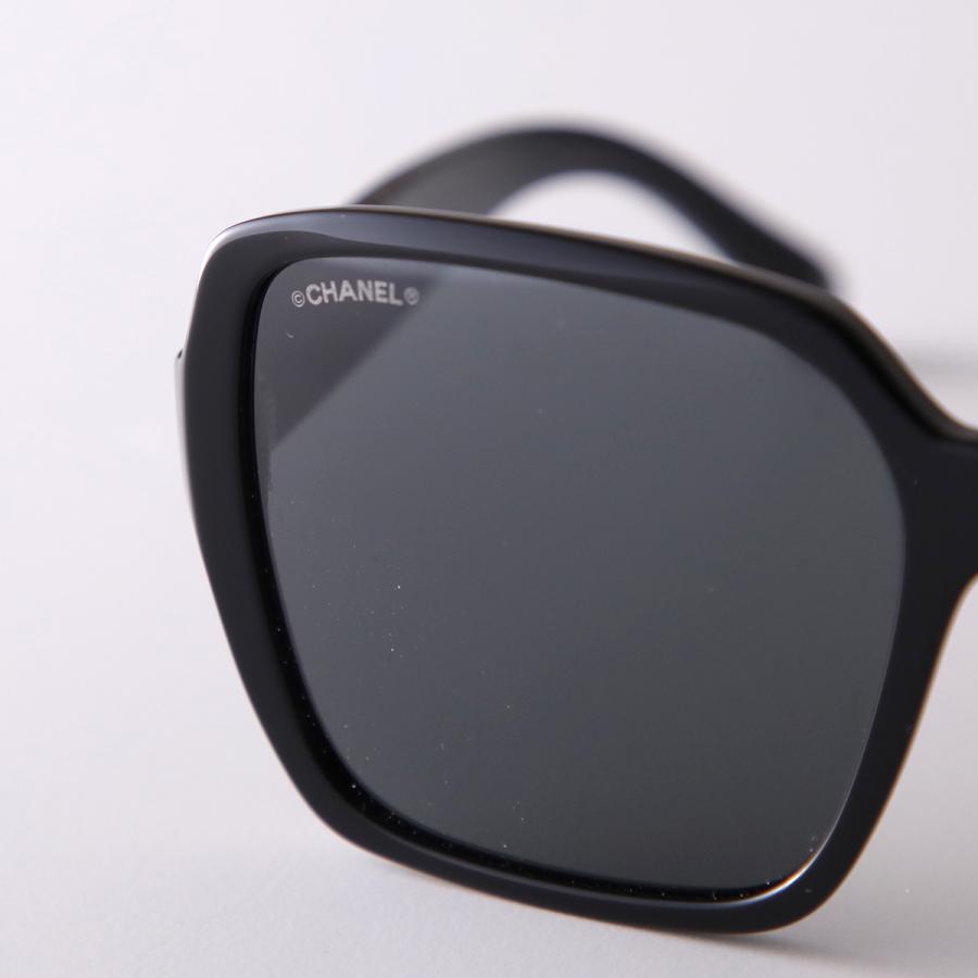 美品 CHANEL サングラス 5408-A ブラック ロゴ スクエア CHANEL シャネル サングラス 5408 レディース スクエア型