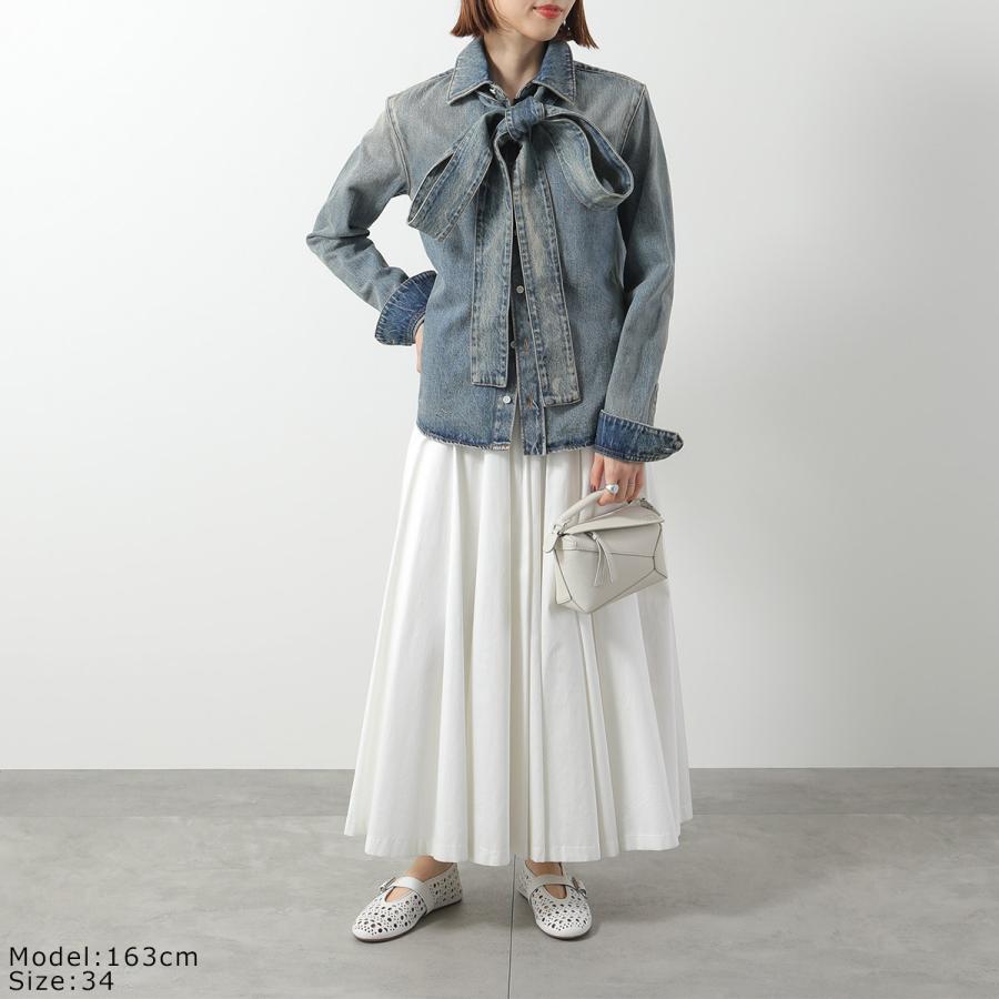 ☆大幅お値下げ中美品⭐︎LOEWEロエベ ボウ デニムシャツブラウス36