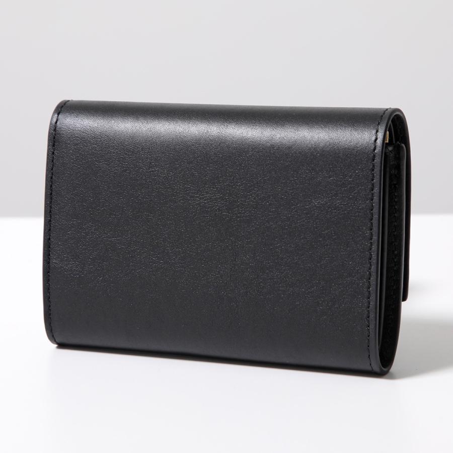 LOEWE ロエベ アナグラム 三つ折り財布 レザー ブラック LOEWE（ロエベ） 三つ折り財布 ANAGRAM PEBBLE SMALL アナグラム