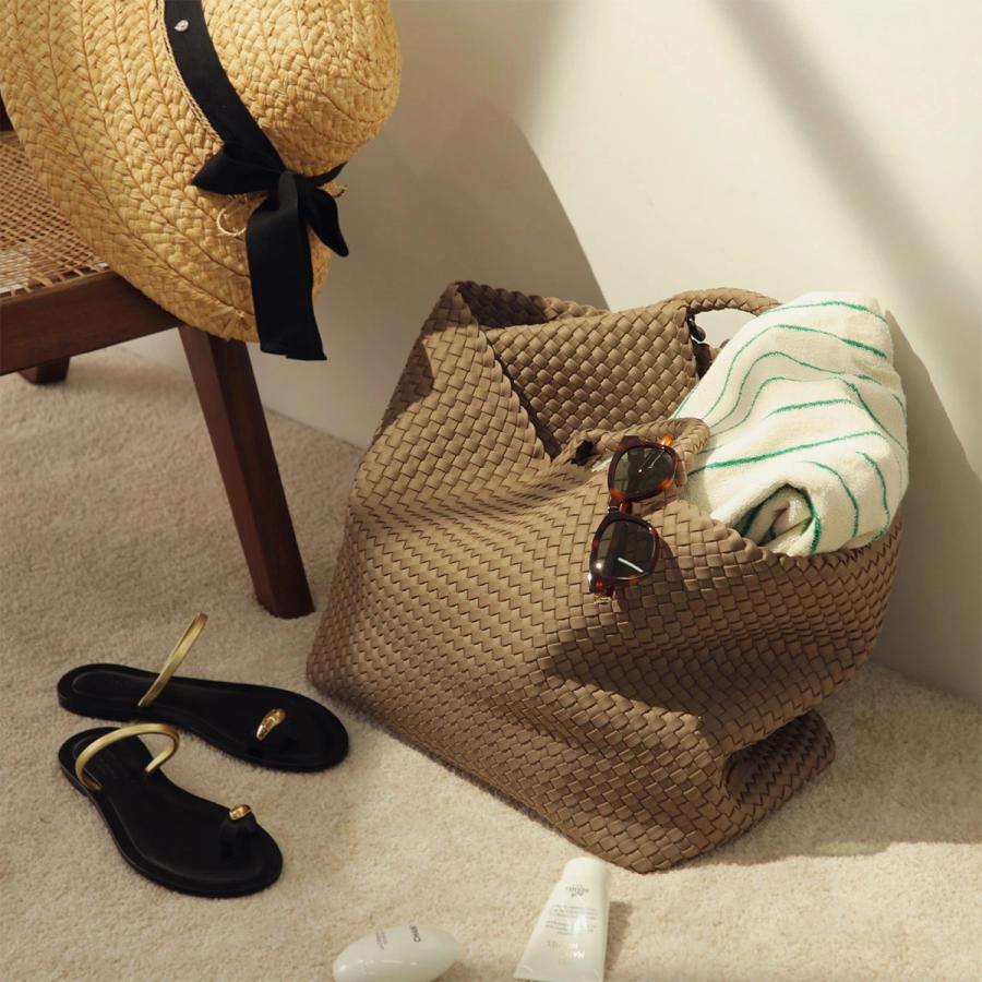NAGHEDI ナゲディ トートバッグ St Barths Large Tote SN03014LD レディース ネオプレン メッシュ 編み込み マザーズバッグ 鞄の画像