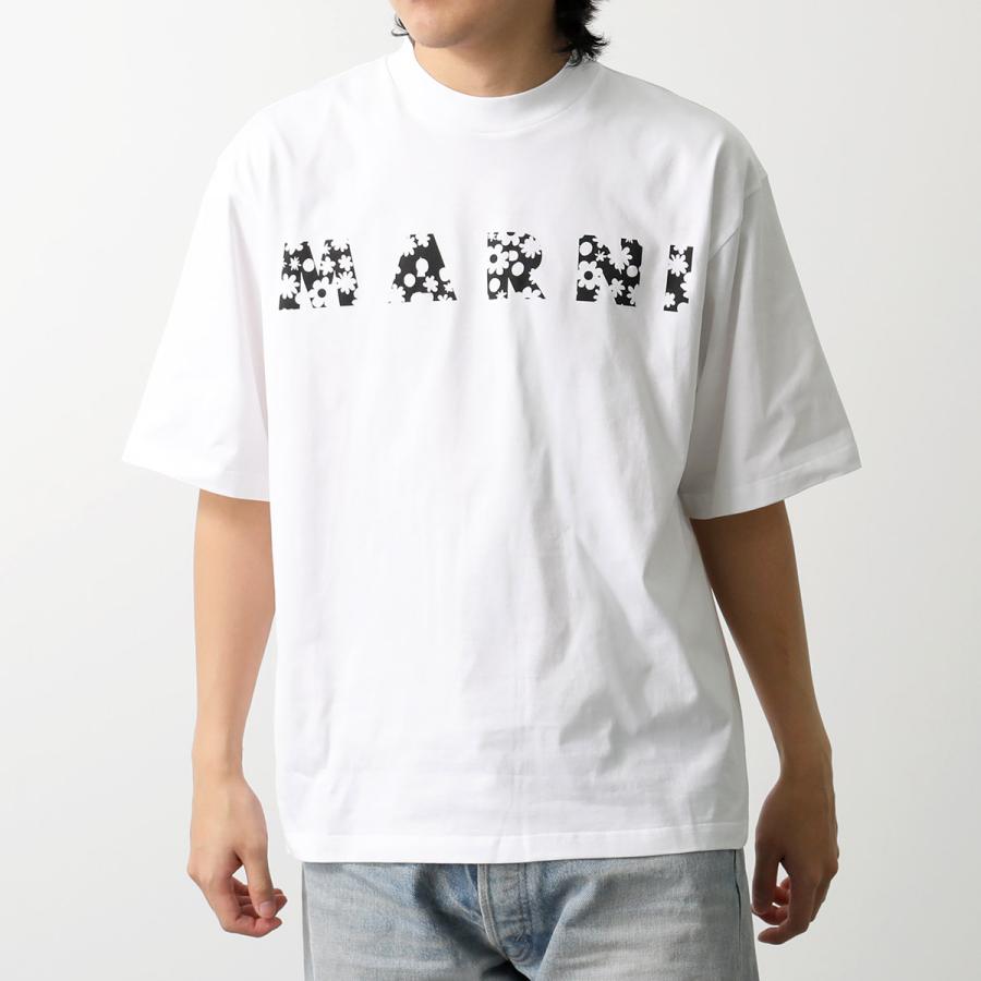美品 13ss MARNI マルニ 花柄 × ボーダー ラグランスリーブ Tシャツ 半袖 クルーネック カットソー 42 黄 白 黒 レディース 古着 中古 USED MARNI（マルニ） Tシャツ THJE0293P8 USCX42 レディース 半袖