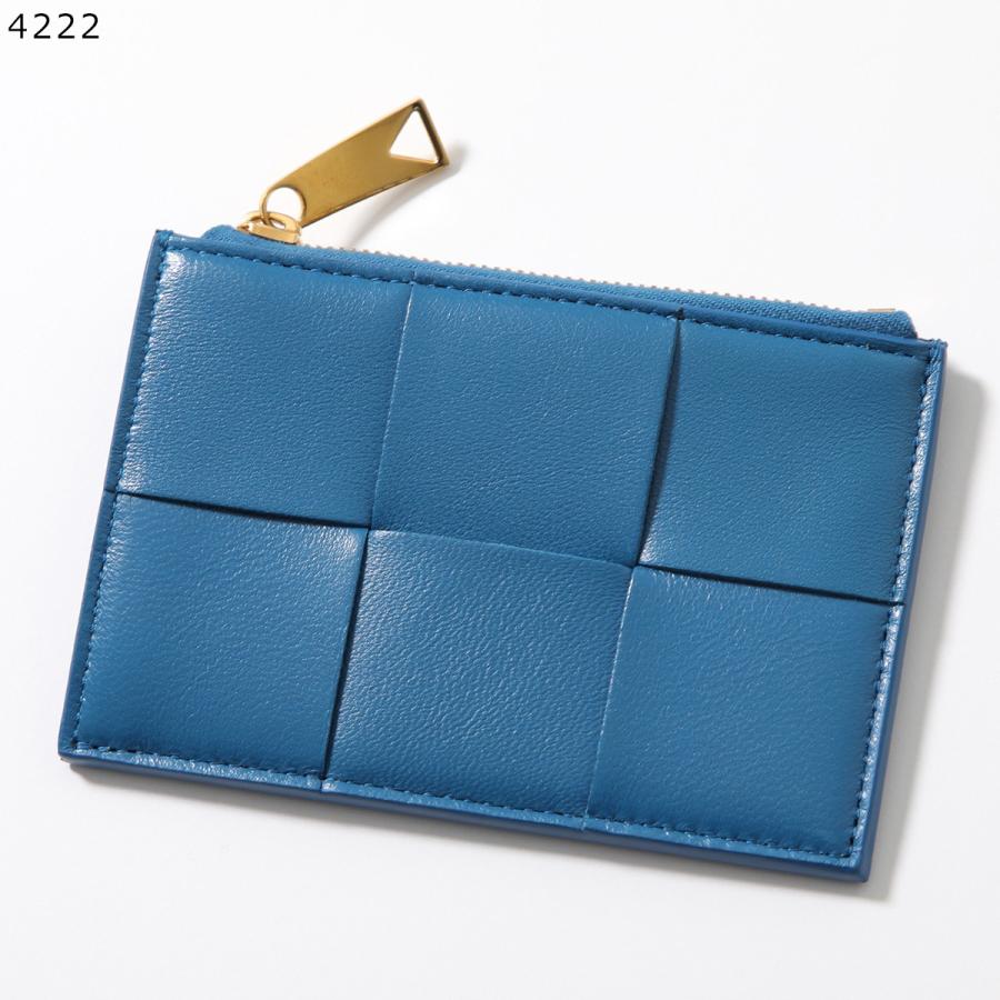 未使用級】ボッテガヴェネタ　小銭入れ　ケース　マキシイントレチャート　青系 BOTTEGA VENETA（ボッテガ・ヴェネタ） コインケース CASSETTE