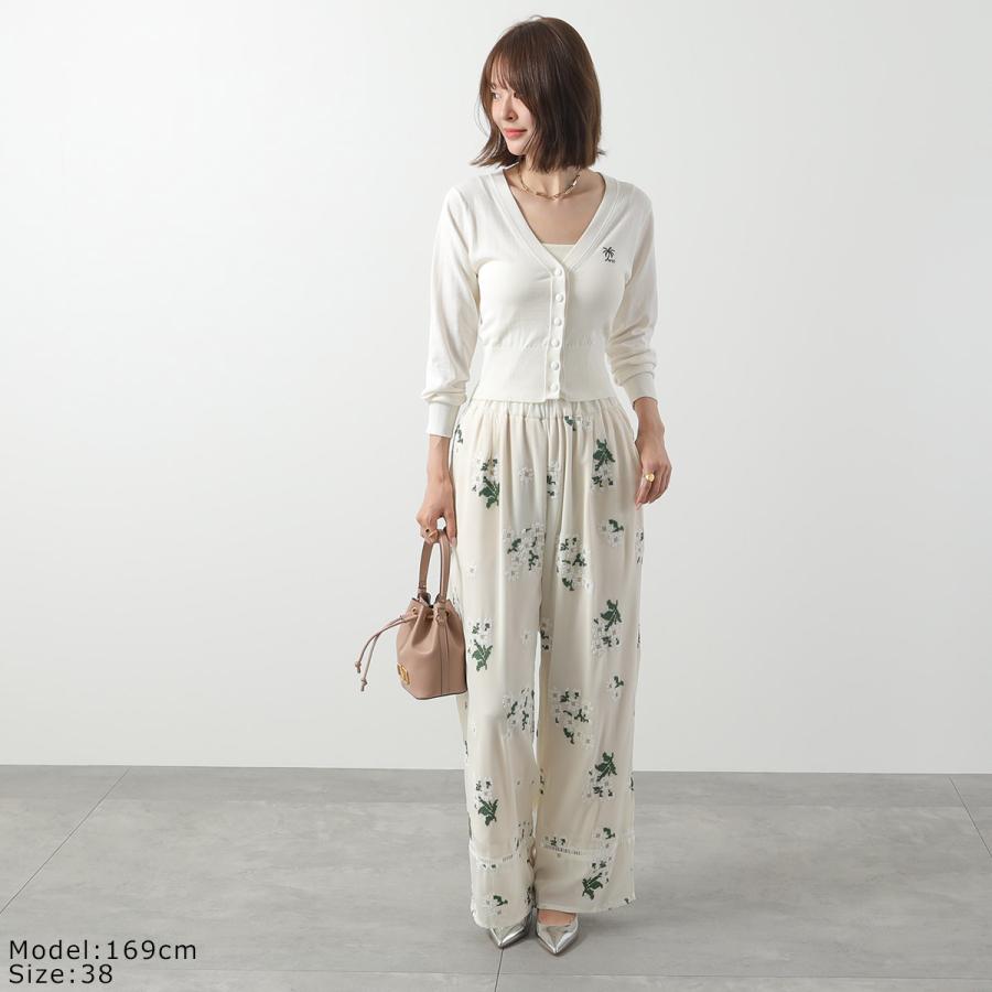 N°21 ヌメロヴェントゥーノ カーディガン A053 9508 レディース ロゴ刺繍 Vネック 長袖 コットン カラー2色の画像