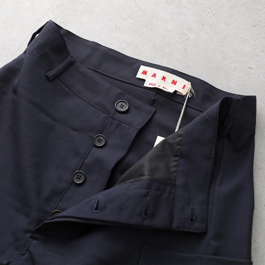 MARNI（マルニ） ウールパンツ PUMU0316SU TW839 メンズ ロゴ 刺繍