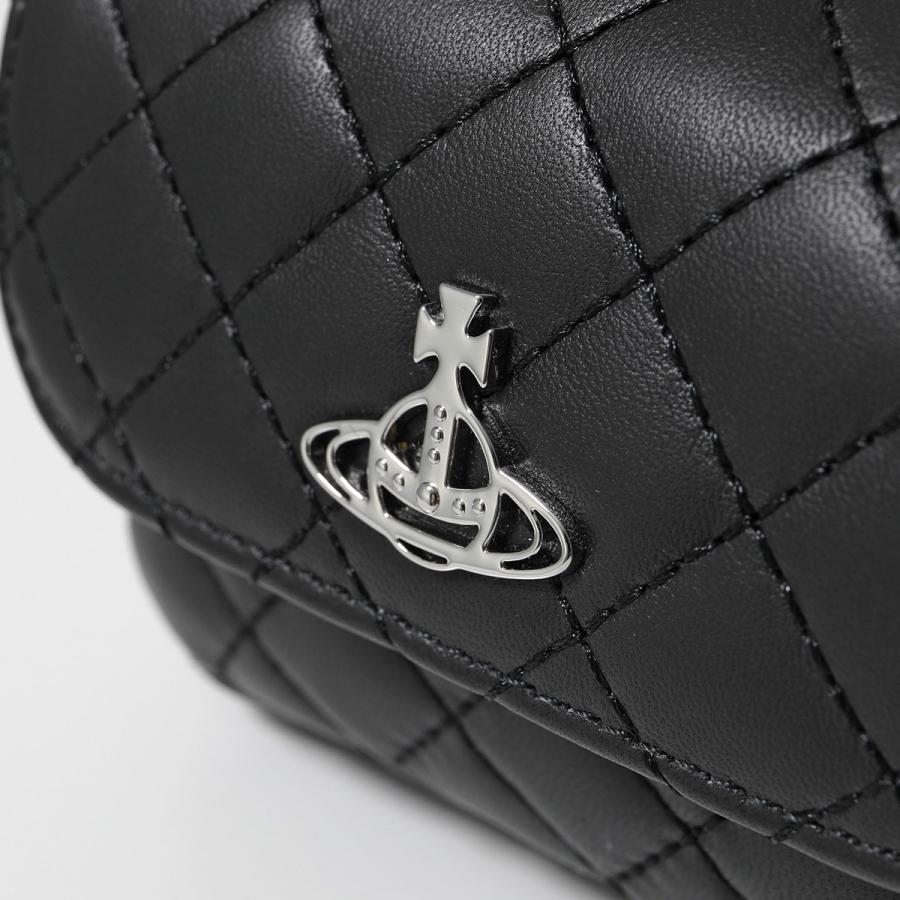【美品】ヴィヴィアンウエストウッド ショルダーバッグ レザー オーブ リボン 黒 Vivienne Westwood（ヴィヴィアンウエストウッド） ショルダーバッグ