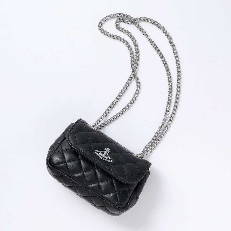 【美品】ヴィヴィアンウエストウッド ショルダーバッグ レザー オーブ リボン 黒 Vivienne Westwood（ヴィヴィアンウエストウッド） ショルダーバッグ