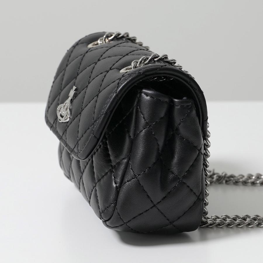 【美品】ヴィヴィアンウエストウッド ショルダーバッグ レザー オーブ リボン 黒 Vivienne Westwood（ヴィヴィアンウエストウッド） ショルダーバッグ