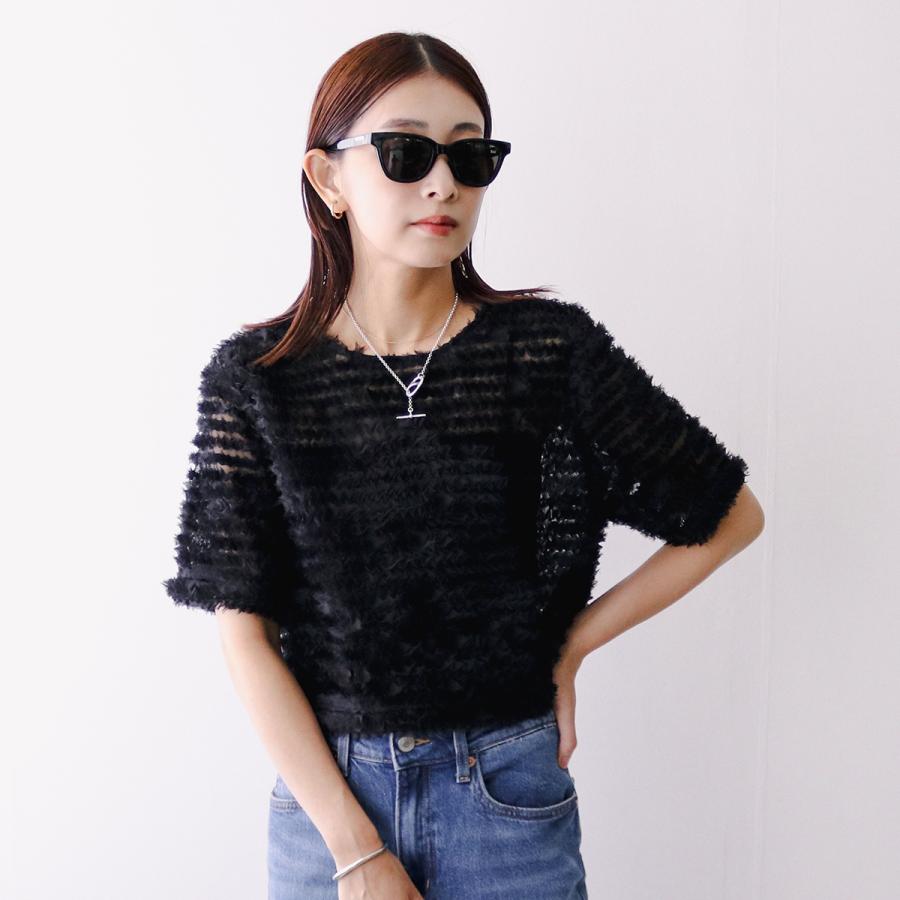 ANANAS アナナス未使用チュールレースのブラウス定価49000円 anana（アナナ） ブラウス a59-033 レディース 3Dチュール フリル 5分