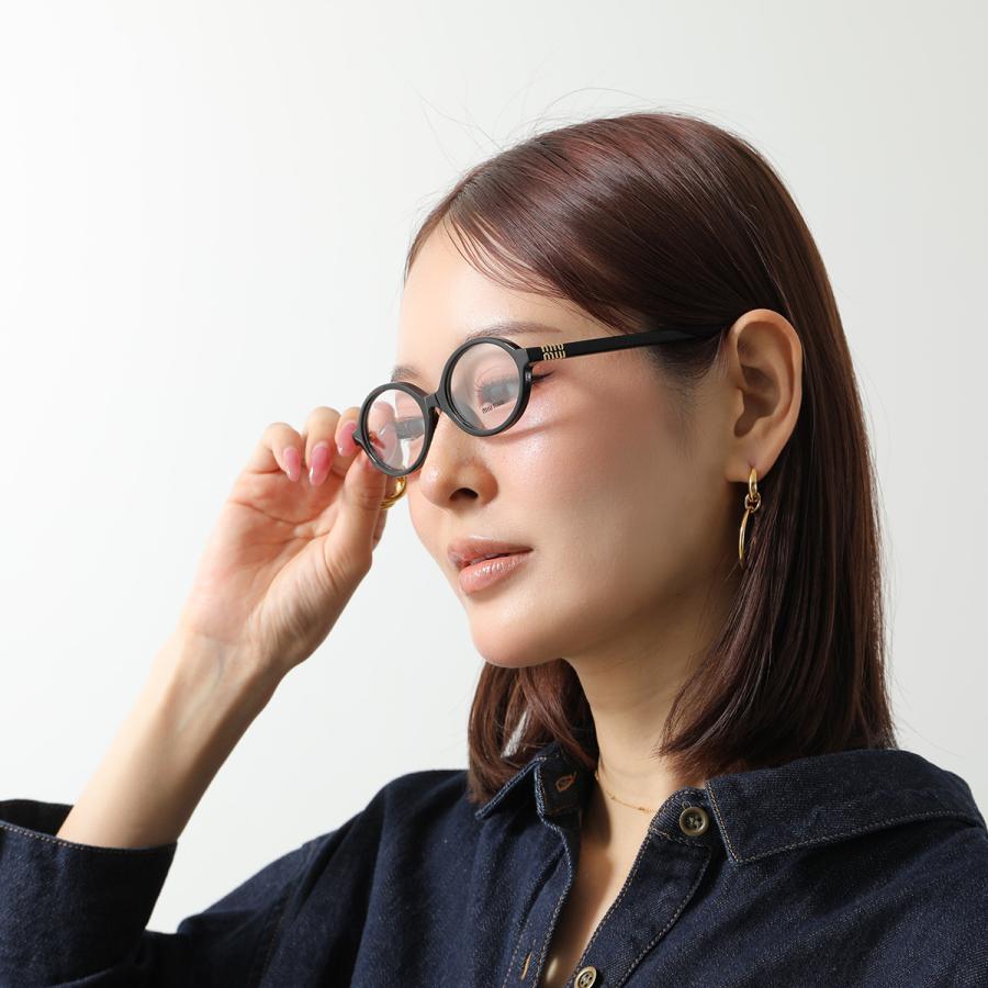 miu miu オーバル型メガネ ブラック/ブラウン miu miu（ミュウミュウ） メガネ VMU 01X レディース オーバル型 セル