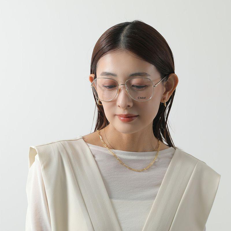 Chloe（クロエ） メガネ CH0020O レディース ティアドロップ型 メタル