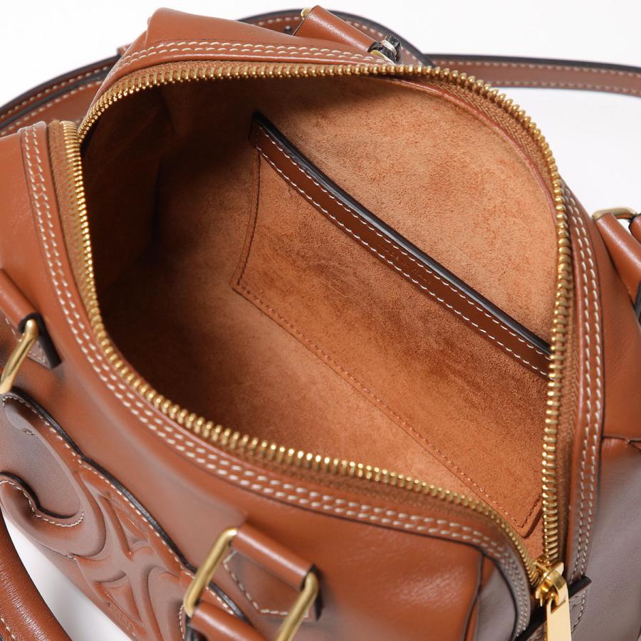 【む】Celine ボストンバッグ ブラウン レザー CELINE（セリーヌ） ハンドバッグ Small Boston スモール ボストン