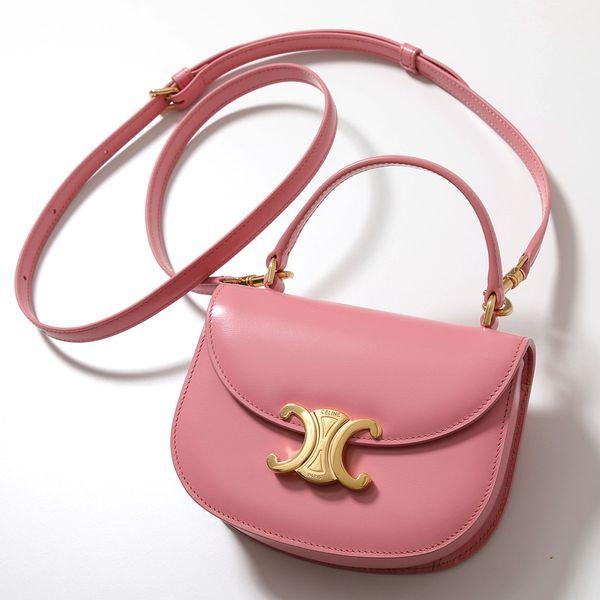 【新品】CELINE　セリーヌ　ピンク　チャーム付き CELINE（セリーヌ） ショルダーバッグ Mini Besace Clea ミニ ブザス