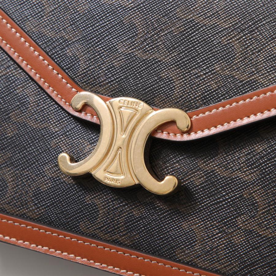 セリーヌ CELINE ショルダーバッグ チェーンウォレット マーゴ 10L462DQB.04LU タン トリオンフキャンバス カーフスキン 【中古】 CELINE（セリーヌ） ショルダーバッグ Margo マーゴ 10L462DQB.04LU