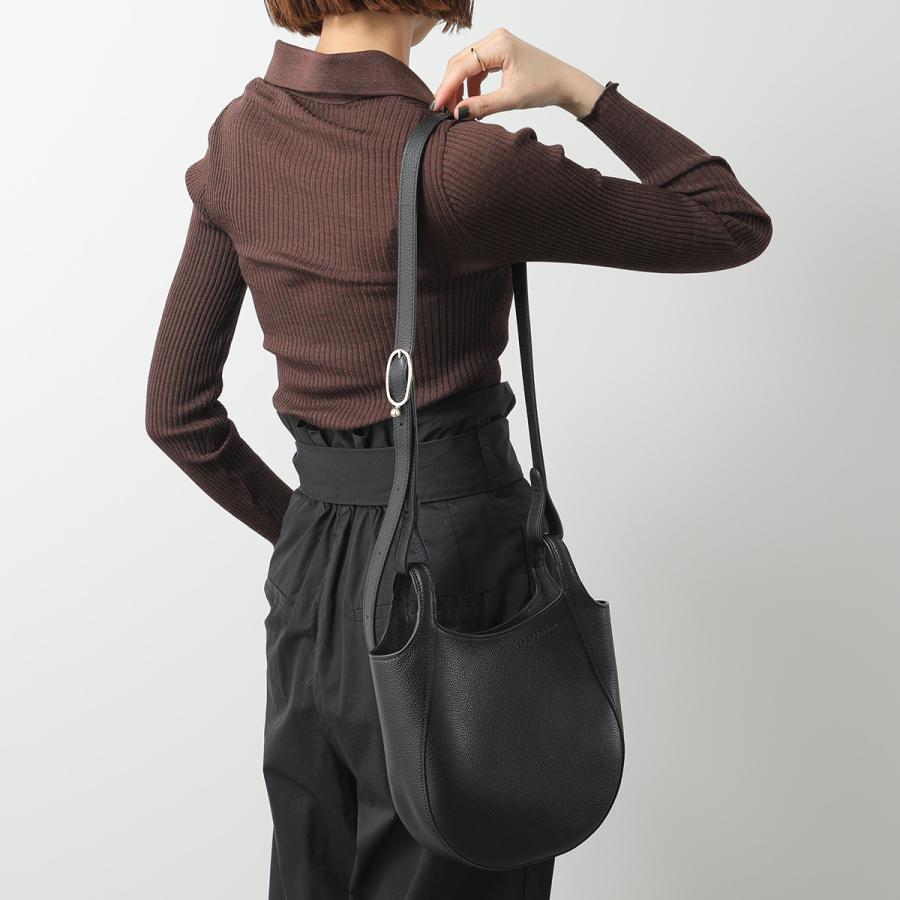 未使用級✨ロンシャン　ルフローネ　ボディバッグ　オールレザー　ロゴ型押し　シボ革 未使用級✨ロンシャン ルフローネ ボディバッグ オールレザー ロゴ型