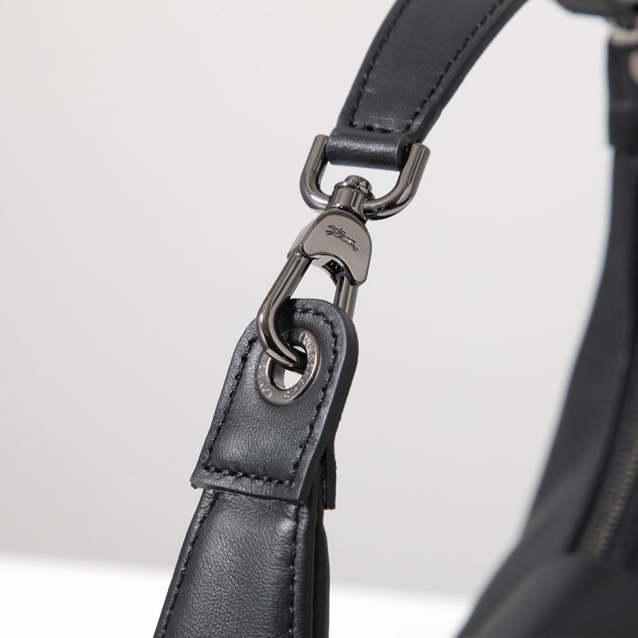 ロンシャン ショルダーバッグ レザー 型押しロゴ ハーフムーン 黒 ブラック LONGCHAMP（ロンシャン） ハンドバッグ Le Pliage Xtra S ル プリ