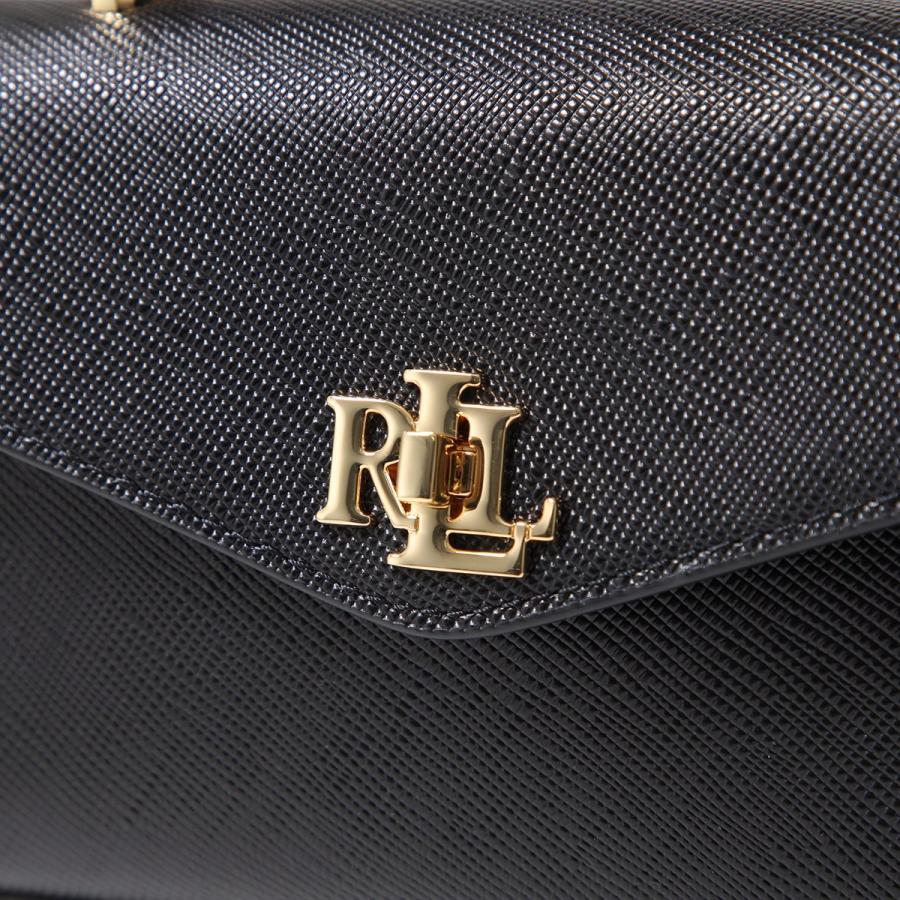 2022SS美品ローレン ラルフローレン ロゴプレート レザー ショルダーバッグ LAUREN RALPH LAUREN（ローレン ラルフローレン） ショルダーバッグ