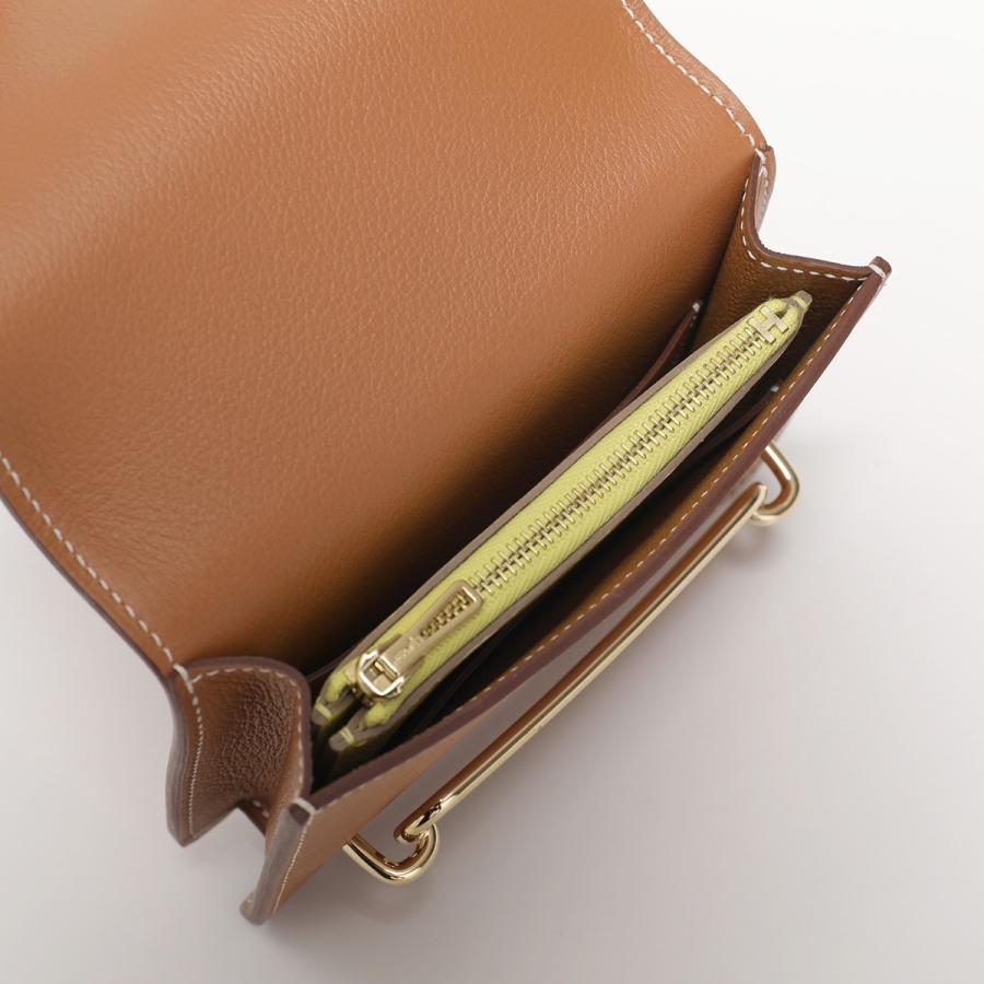 HERMES エルメス  ロウリス ルリ スリム 二つ折り財布 082212CKAK エバーカラー   ライム ブラン シルバー金具 フラップ コンパクトウォレット ポーチ U刻印 【本物保証】 HERMES - HERMES エルメス ロウリス ルリ スリム 二つ折り財布