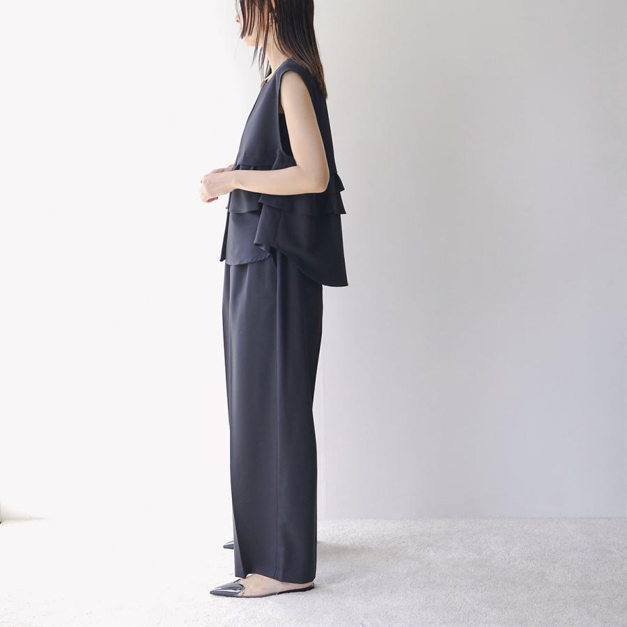 定価10,780円 新品 エイミーロウ ランダムフリル チュニックジレ ブラック ランダムフリル チュニックジレ Eimee Law│Eimee Law & LHELBIE