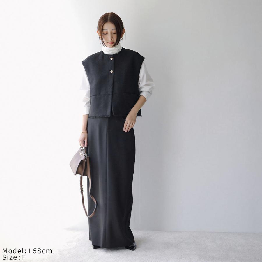 CHIGNON（シニヨン） ベスト 4654-037MK レディース ツイード フリンジ