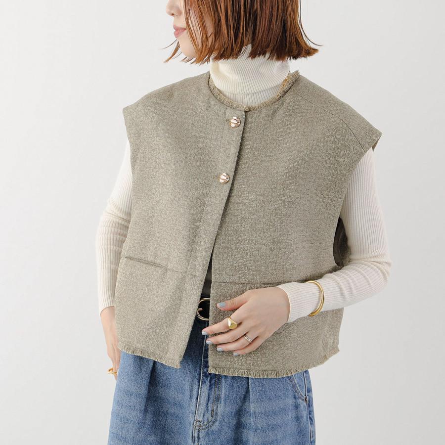 CHIGNON（シニヨン） ベスト 4654-037MK レディース ツイード フリンジ