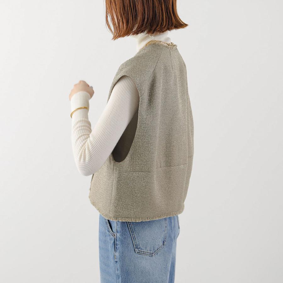 CHIGNON（シニヨン） ベスト 4654-037MK レディース ツイード フリンジ