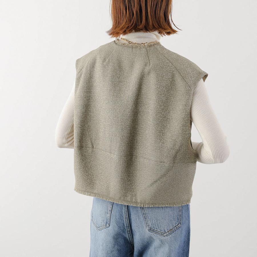 CHIGNON（シニヨン） ベスト 4654-037MK レディース ツイード フリンジ