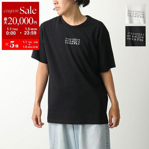 新品未使用タグ付き　MM6 ブラック 半袖Tシャツ 数字6 MM6 エムエム6 SH0GC0001 STJ391 Tシャツ T-SHIRT メンズ トップス