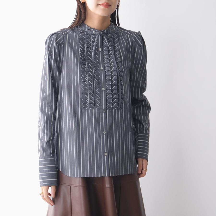 MARILYN MOON 長袖ブラウス Marilyn Moon（マリリンムーン） ブラウス tuck frill strip blouse