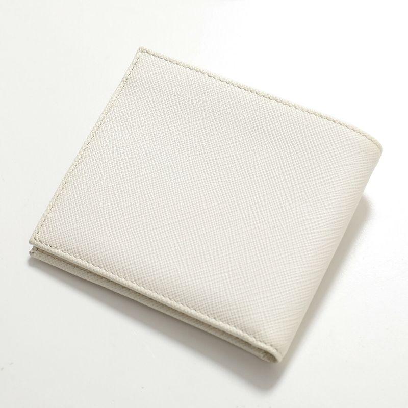 【美品】PRADA プラダ サフィアーノレザー 二つ折り財布 ホワイト PRADA（プラダ） 二つ折り財布 2MO513 QHH メンズ サフィアーノレザー