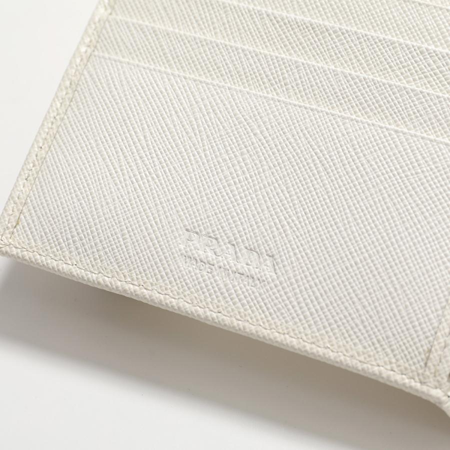 PRADA プラダ 二つ折り財布 2MO513 QHH メンズ サフィアーノレザー トライアングルロゴ 小銭入れなし ミニ財布 F0009/BIANCOの画像