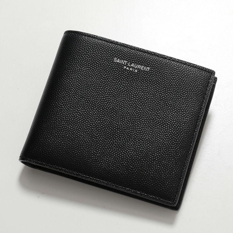 【値下げ】サンローラン　2つ折り財布396303 BTYON 1000 SAINT LAURENT サンローラン 二つ折り財布 396303 BTY0N メンズ グレ