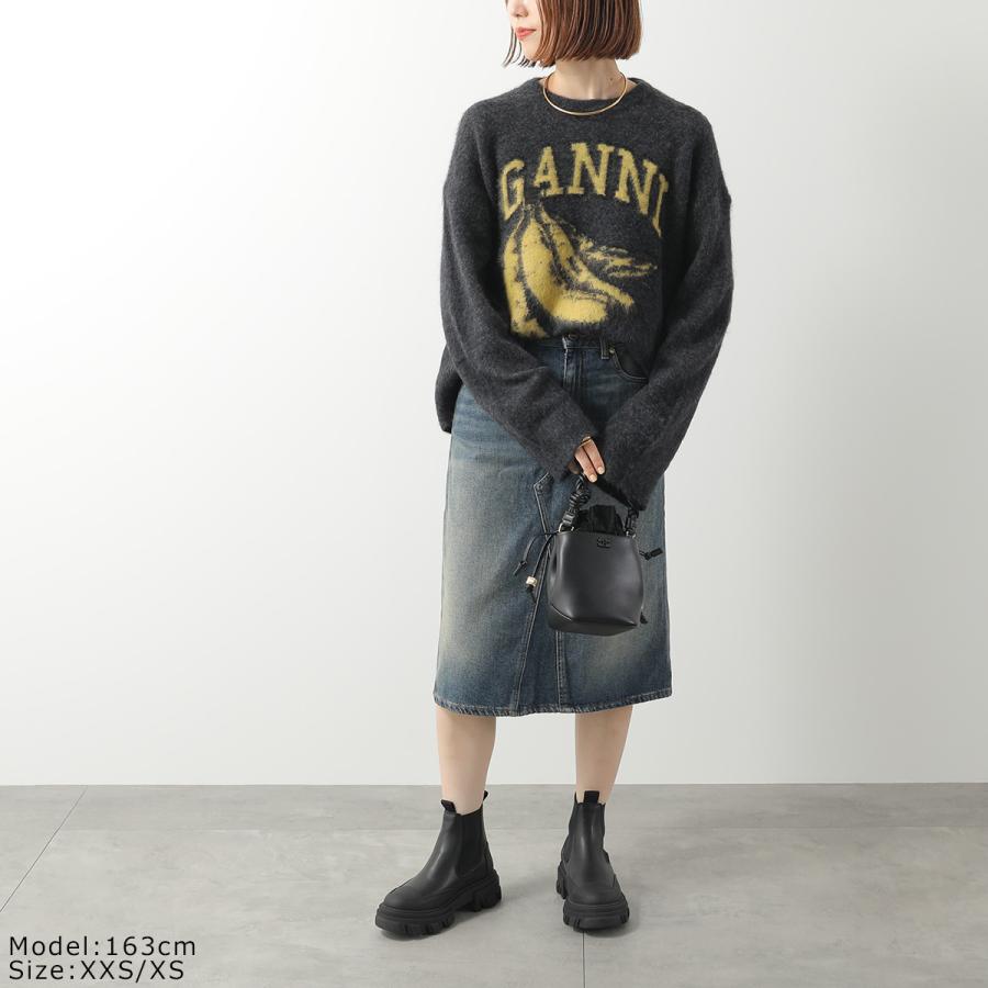 GANNI ダークグレー ニット セーター レディース】Graphic Wool Mix Knit | GANNI(ガニー) / トップス