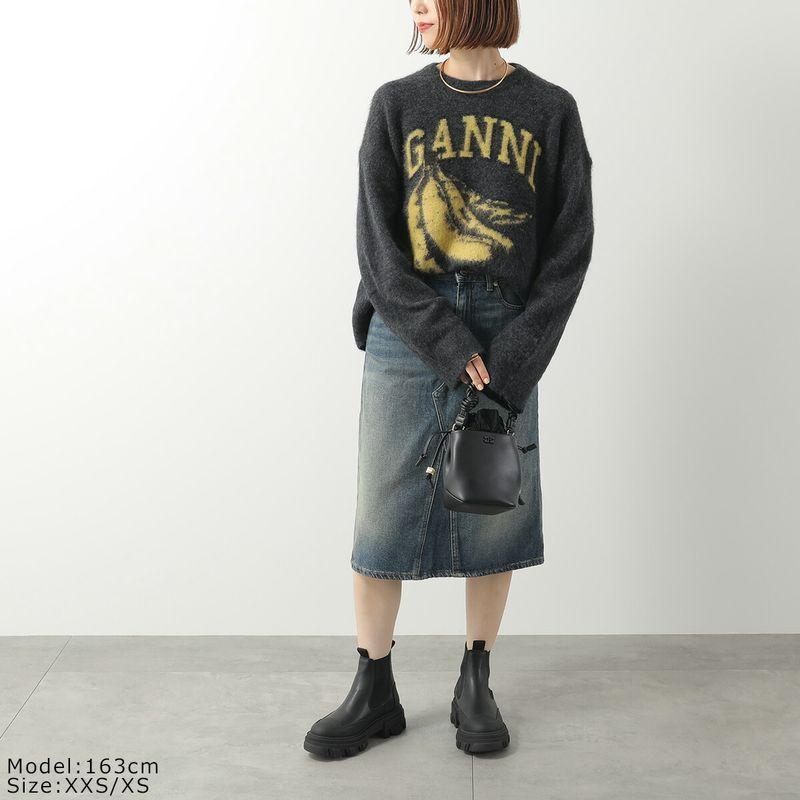 GANNI（ガニー） ニット Fine Brushed Alpaca Banana Oversized O-neck