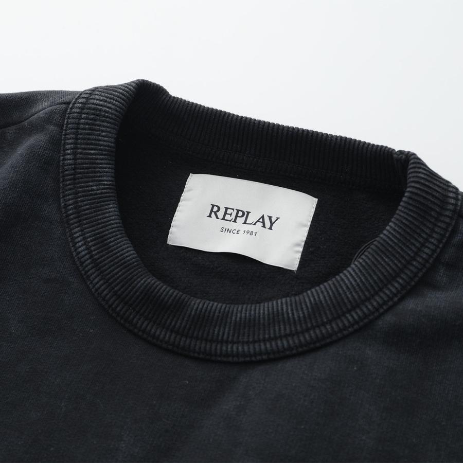 完売品 新品タグ付 リフレクティブロゴウインドクルーネック プルオーバー 黒 Ｌ REPLAY リプレイ トレーナー M3191 000 23934H メンズ スウェット
