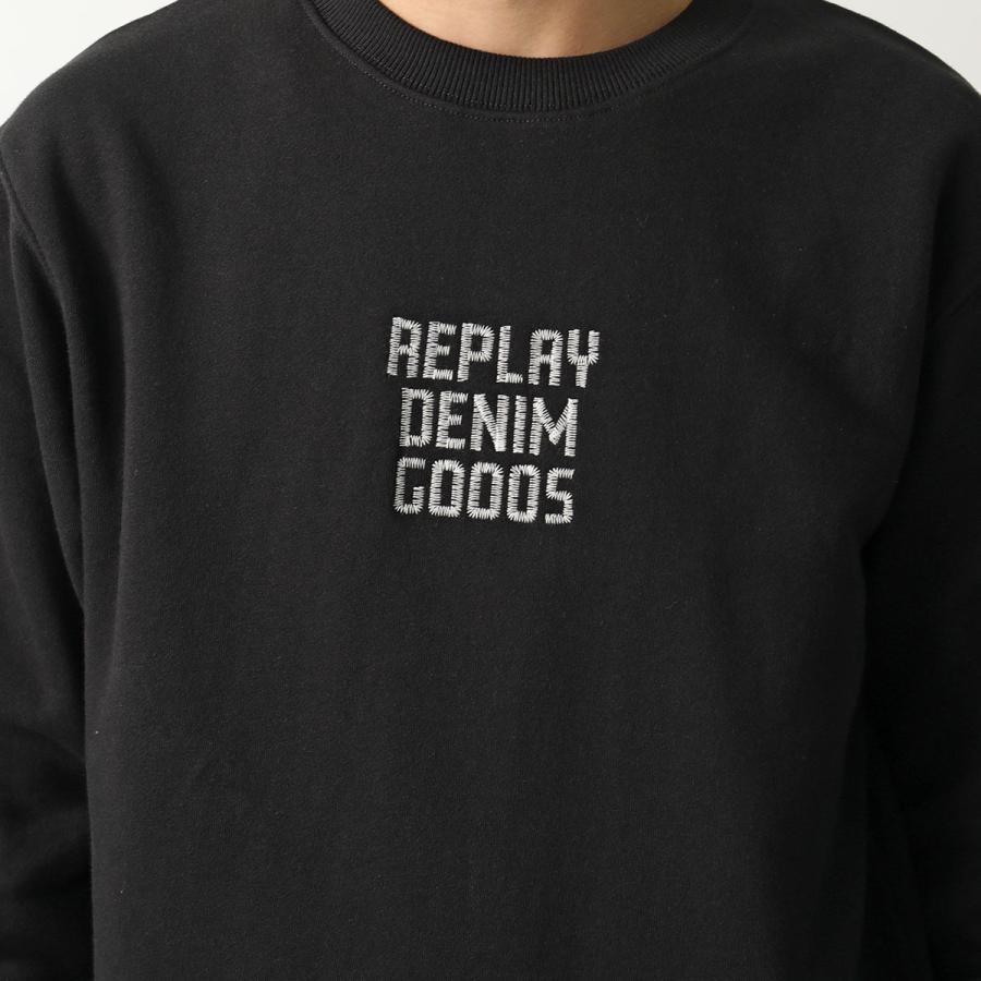 完売品 新品タグ付 リフレクティブロゴウインドクルーネック プルオーバー 黒 Ｌ REPLAY（リプレイ） トレーナー M3179 000 21842 メンズ スウェット