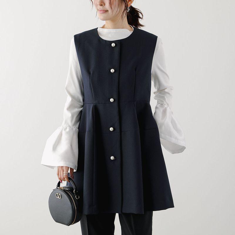 PICCIN PERLA ピッチン ベスト 901040 レディース パール ジレ フレア