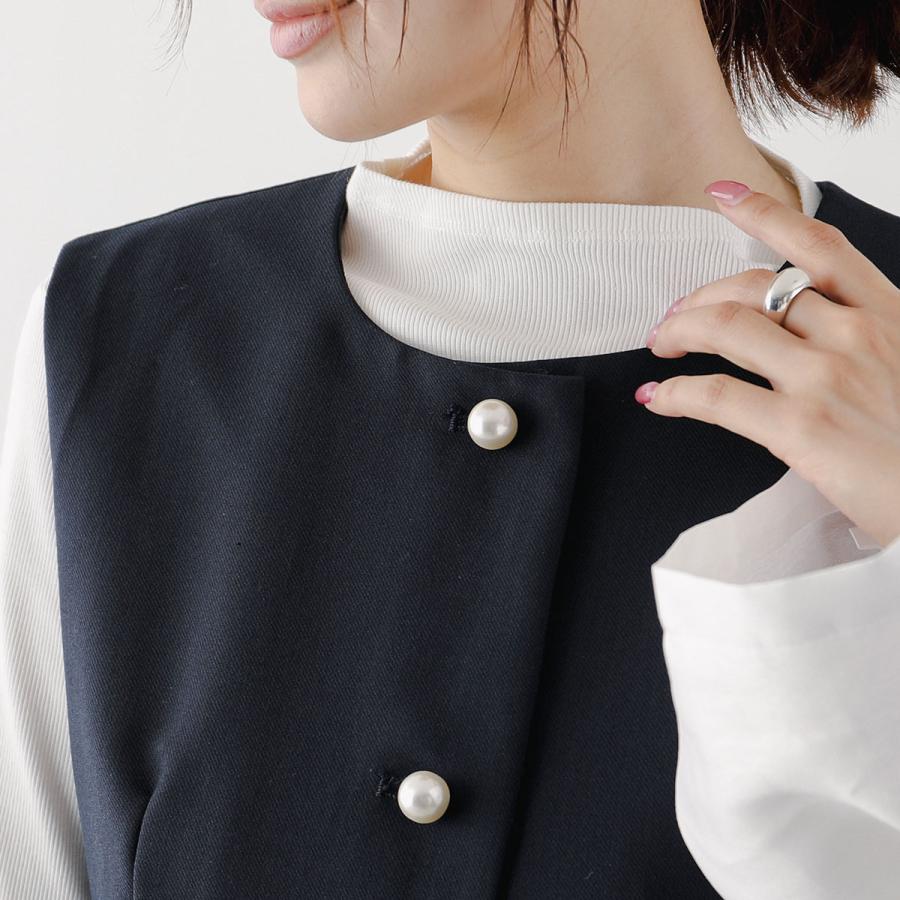 PICCIN PERLA ピッチン ベスト 901040 レディース パール ジレ フレア