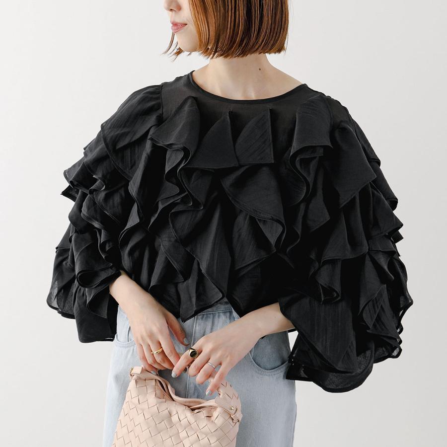 PICCIN PERLA ピッチン ブラウス 906270 レディース ラッフル シアー