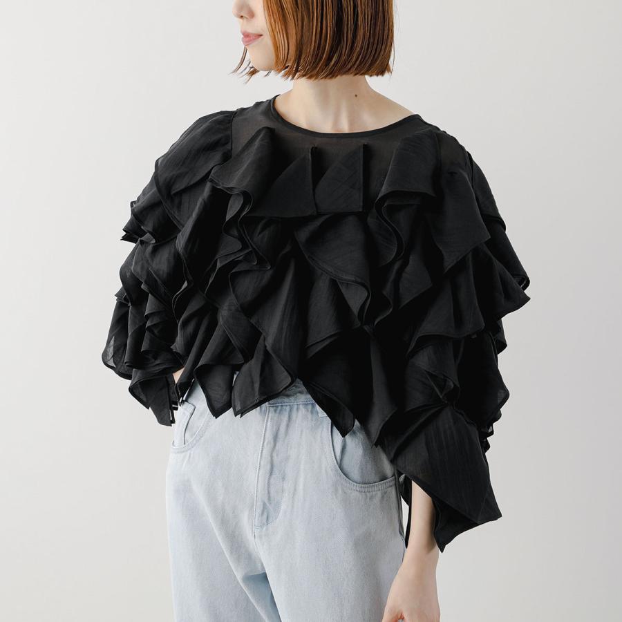 PICCIN PERLA ピッチン ブラウス 906270 レディース ラッフル シアー