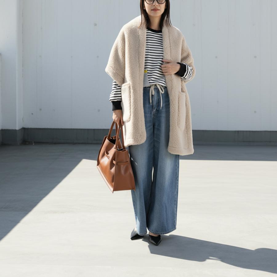 IHATOV（イーハトーブ） デニムパンツ Drawstring waist wide leg