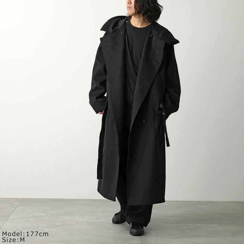 Y-3 ブラック 2WAYロングコート 定価88,000円 Y-3 ワイスリー ボンデッド メルトンコート BONDED MELTON COAT JX4822