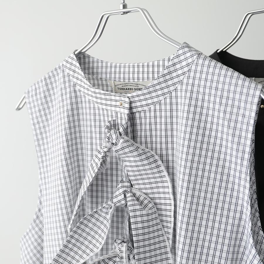 TORRAZZO DONNA ブラック ノースリーブチュニック　SHIPS TORRAZZO DONNA ブラック ノースリーブチュニック SHIPS