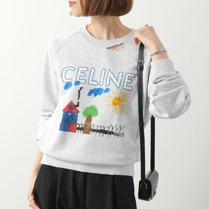 CELINE セリーヌ スウェット トレーナー クリーム ブラック CELINE ブラック トレーナー