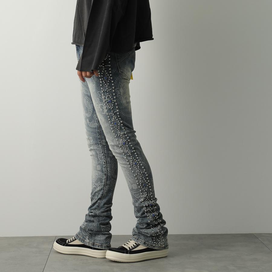 パンツ GUAPI AQUA BLUE RIVETS STACKED DENIM Guapi Aqua Blue Rivets Stacked Denim – Purple Carpet Miami