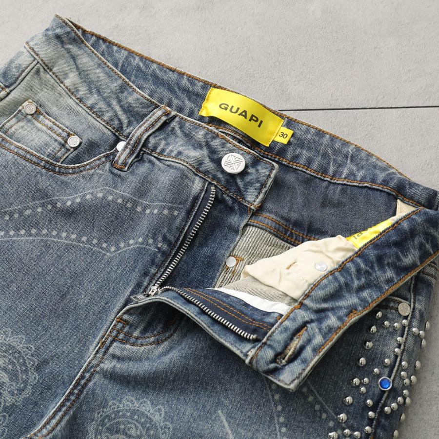 GUAPI グアピ ジーンズ Aqua Blue Rivets Stacked Denim 495ABRSD