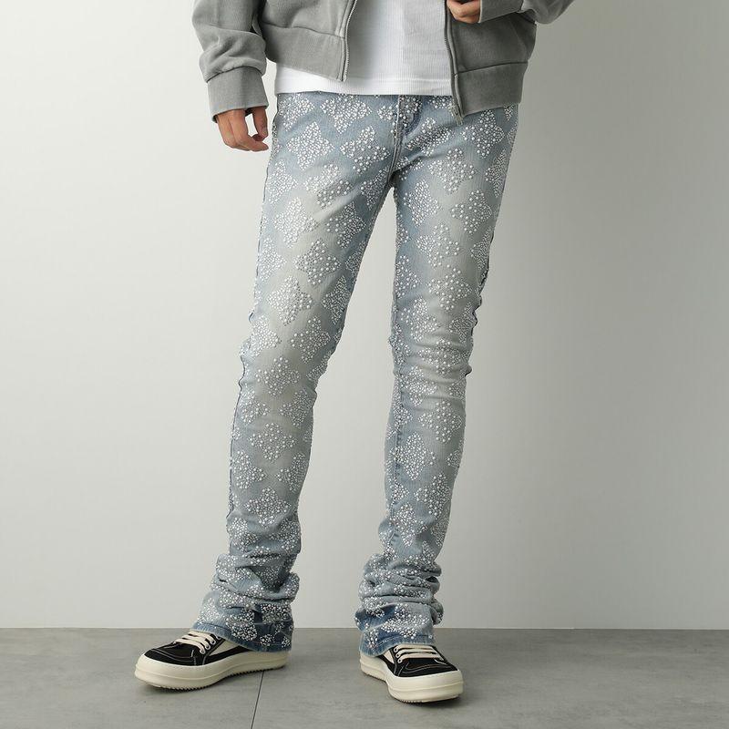 GUAPI グアピ ジーンズ Aqua Blue Embellished Denim V4 521ABEDV4